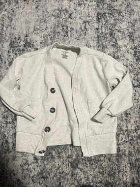 Little Bipsy Light Gray Button-Front Kids Cardigan